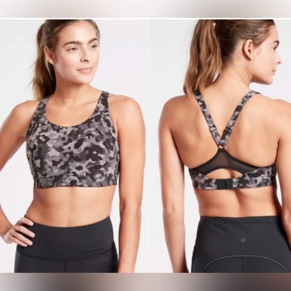 Athleta Gray Black Camo Sports Bra
